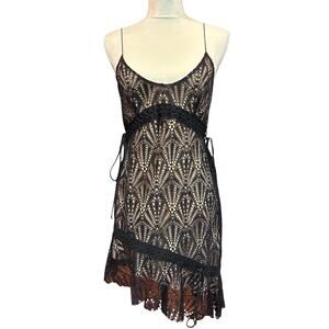 For Love and Lemons Black Lace Mini Dress Size L